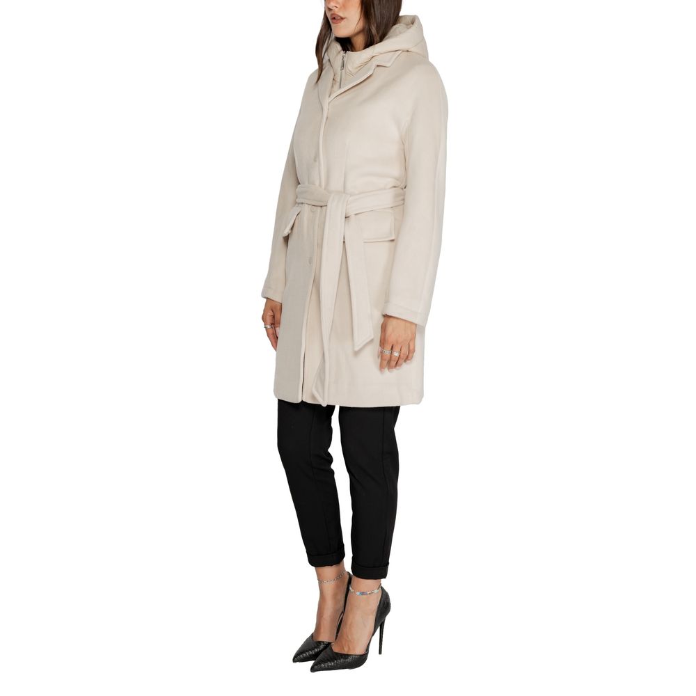 Cleré Beigefarbener Polyester-Mantel
